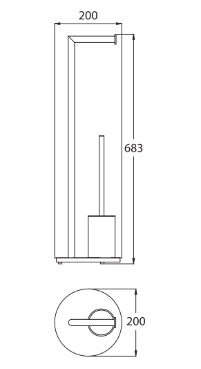 Staten Freestanding Toilet Caddy Chrome, Matte Black