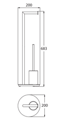 Staten Freestanding Toilet Caddy Chrome, Matte Black