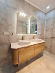 BONDI 1500MM NATURAL OAK WALL HUNG CURVE VANITY