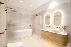 BONDI 1500MM NATURAL OAK WALL HUNG CURVE VANITY