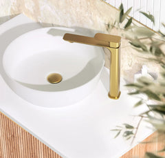 OSKAR TALL BASIN MIXER BRUSHED GOLD