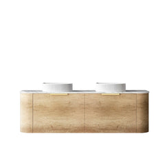 BONDI 1500MM NATURAL OAK WALL HUNG CURVE VANITY