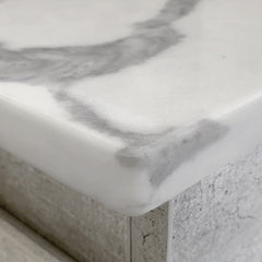 HEBREW Calacatta Undermount Amato 1200 Matte White Vanity, Wall-Hung