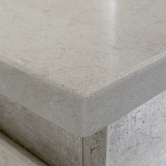 HEBREW Dove Grey 1500, Single Bowl + Matte White/Matte Black Fingerpull on Kickboard