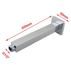 SUPERIA Square Ceiling Shower Arm 200mm Or 400mm In Chrome, Matte Black, Brushed Gold, Brushed Nickel & Gunmetal
