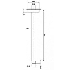 SUPERIA Square Ceiling Shower Arm 200mm Or 400mm In Chrome, Matte Black, Brushed Gold, Brushed Nickel & Gunmetal