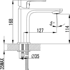 SETU BASIN MIXER IN MATTE BLACK