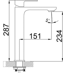 SETU HIGH RISE BASIN MIXER IN MATTE BLACK