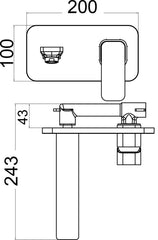 SETU WALL BASIN MIXER IN MATTE BLACK