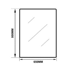 JANU Black Aluminum Framed Rectangle Bathroom Wall Mirror 650x800x40mm
