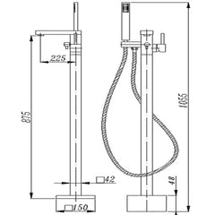 Jet Floor Standing Mixer & Shower Matte Black