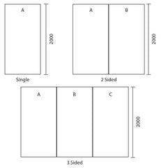 Standard Shower Wall 1200x900x2000White 2-sided