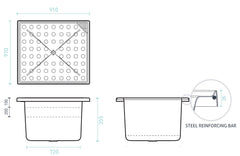 DELLA 910 Inset Shower Bath