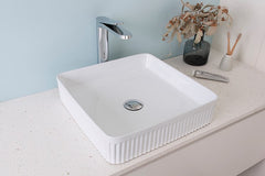 FRILL Round 410mm, Square 410mm, Rectangular 510x380mm Arch 415x365mm, And Pill 580x370mm Ceramic Basin In Gloss White