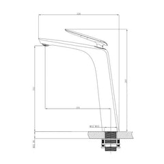 RELLINO Tall Basin Mixer In Chrome, Matte Black, High Gloss Black, Brushed Gold, Brushed Nickel & Gunmetal Grey