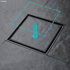 SMART Square Tile Insert 2-in-1 Floor Waste, 100x100mm With 80mm Outlet in Multiple Color