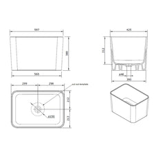 TURNER HASTING Tribo 60 X 42 Fine Fireclay Sink