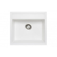 Dio 560 x 510 x 200mm Carysil Concrete Grey Single Bowl Granite Top/Flush/Under Mount Kitchen/Laundry Sink