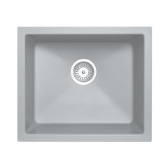 Zill 533 x 457 x 205mm Carysil Concrete Grey Single Bowl Granite Kitchen/Laundry Sink Top/Flush/Under Mount