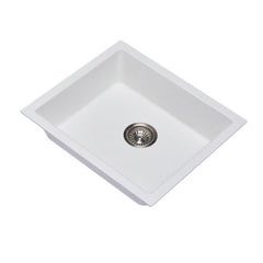 Zill 533 x 457 x 205mm Carysil Concrete Grey Single Bowl Granite Kitchen/Laundry Sink Top/Flush/Under Mount