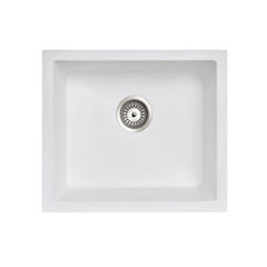 Zill 533 x 457 x 205mm Carysil Concrete Grey Single Bowl Granite Kitchen/Laundry Sink Top/Flush/Under Mount