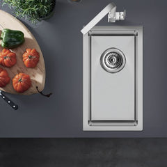Pollo 1.2mm Handmade Top/Undermount Single Bowl Kitchen Sink 250x450x215mm