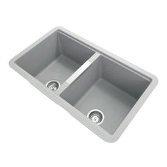 Zill 824 x 481 x 241mm Carysil Concrete Double Bowls Granite Undermount Kitchen Sink in Grey,whiteand black