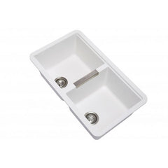 Zill 824 x 481 x 241mm Carysil Concrete Double Bowls Granite Undermount Kitchen Sink in Grey,whiteand black