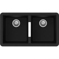 Zill 824 x 481 x 241mm Carysil Concrete Double Bowls Granite Undermount Kitchen Sink in Grey,whiteand black