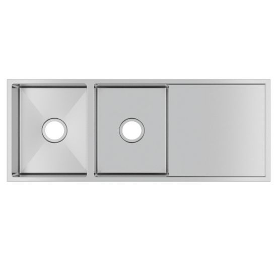 Pollo 1160x460x230mm 1.2mm Handmade Top/Undermount Double Bowls Kitchen Sink