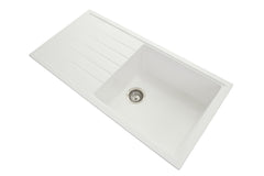 Blanko White or Black Granite Stone Kitchen Sink with Drainboard Top/Undermount 1000x500x200mm