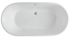 AQUA Gloss Black & White Freestanding Bathtub 1700mm