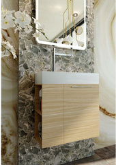 MARIA Maple Oak Wall Hung Vanity 600mm