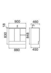 LUX Floorstanding Vanity In 900 With Ceramic Top or Stone Top