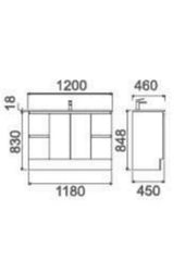 LUX Floorstanding Vanity In 1200 With Ceramic Top or Stone Top
