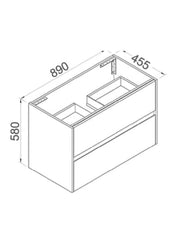 NUTRO Wall Hung Vanity In 900 With Ceramic Top or Stone Top
