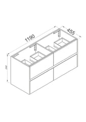NUTRO Wall Hung Vanity In1200 With Ceramic Top or Stone Top