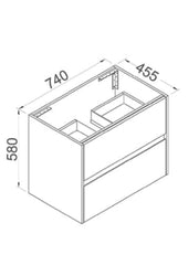 NUTRO Wall Hung Vanity In 750 With Ceramic Top or Stone Top