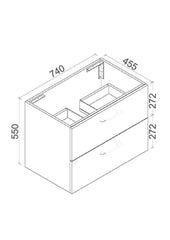 CURO Wall Hung Vanity In 750