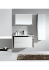NYKO Wall Hung Vanity In 900 White Gloss Finish With Chrome