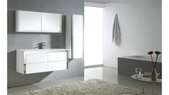 NYKO Wall Hung Vanity In 1200 White Gloss Finish With Chrome