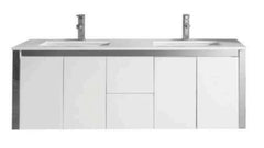 NYKO Wall Hung Vanity In 1500 White Gloss Finish With Chrome
