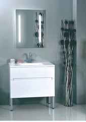 BELLA Floorstanding Vanity In 900 White Gloss Finish With Square Metal Legs