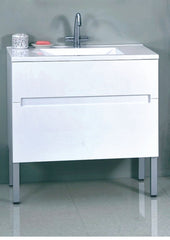 BELLA Floorstanding Vanity In 900 White Gloss Finish With Square Metal Legs