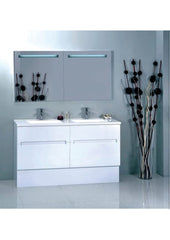 BELLA Floorstanding Vanity In 1500 With White Gloss Finish-Dolce Ceramic top