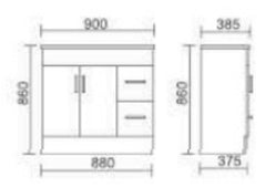 FINO Floorstanding Vanity In 900mm