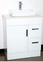 KENO Floorstanding Vanity In 750 With White Gloss Finish Ceramic Top or Stone Top
