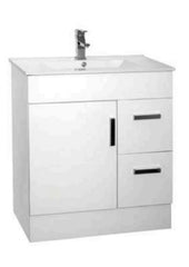 KENO Floorstanding Vanity In 750 With White Gloss Finish Ceramic Top or Stone Top