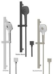 CORBAN Adjustable Rail Shower In Chrome - Matte Black - Brushed Nickel
