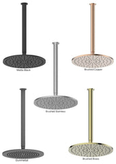 TEXTURA/GISELE Ceiling Shower In Matte Black - Brushed Brass - Brushed Copper - Brushed Stainless - Gunmetal